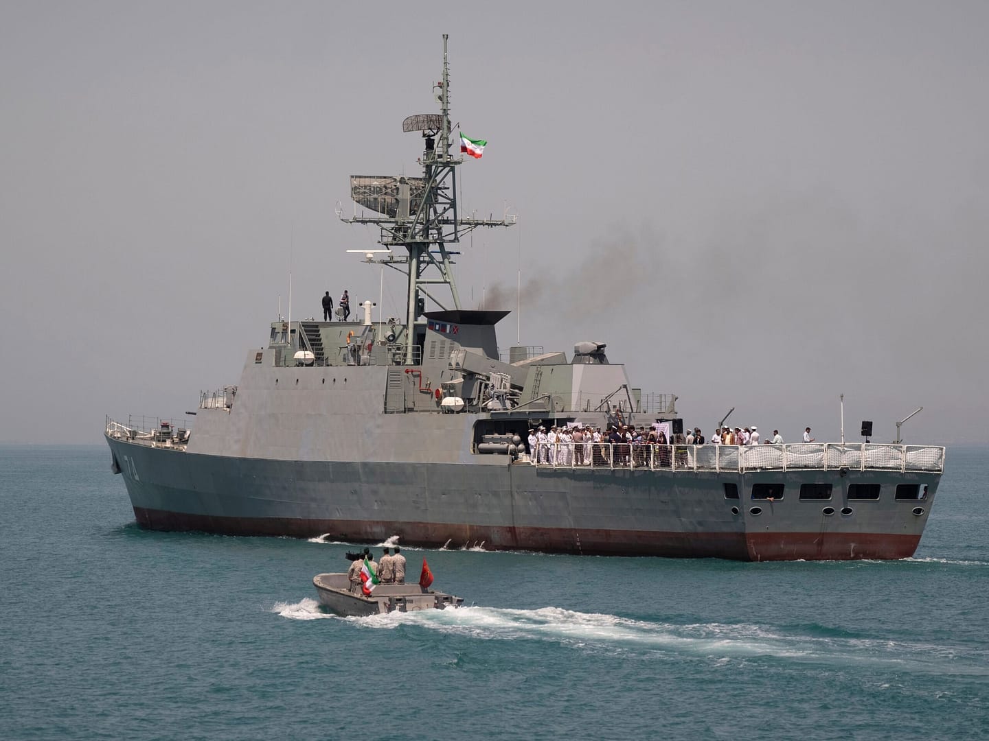 an-iranian-frigate-was-seen-capsizing-at-port-while-next-to-merchant-ships,-in-another-black-mark-for-the-country’s-record-of-naval-mishaps